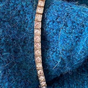 Tennis Bracelet Gold Plated with Crystal Stones